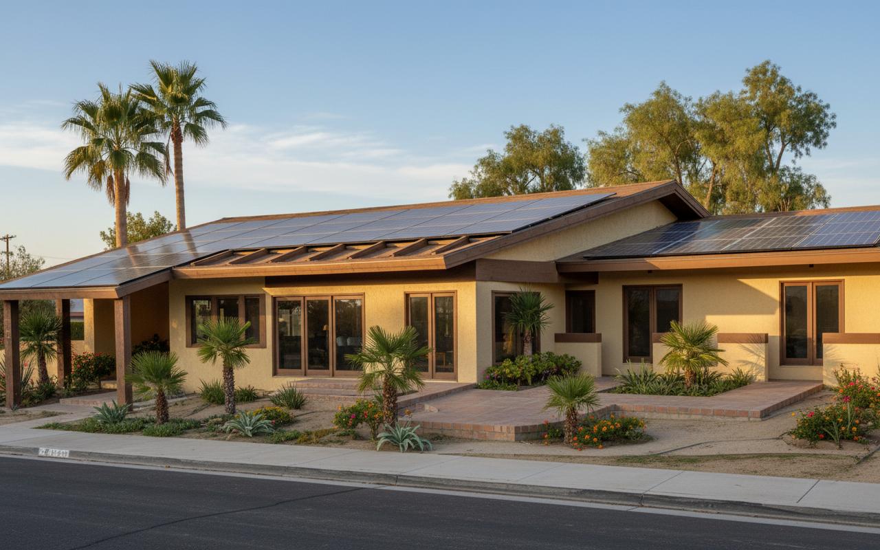 An incredibly lifelike, richly detailed, photorealistic architectural photograph of a vintage house exterior. The scene is bathed in the warm, soft glow of late afternoon sunlight, creating a nostalgic and inviting atmosphere. Captured with a wide-angle lens, emphasizing the charming, weathered texture of the façade, perhaps a pale, sun-bleached yellow or a muted, earthy tone, with accents of contrasting darker wood trim around the windows and eaves. Deep shadows are cast, hinting at the depth and dimensionality of the structure. The windows themselves might reflect the blue of the sky or the surrounding greenery, suggesting a serene, almost timeless quality. A charming, slightly overgrown garden with hints of wildflowers and mature trees frames the house, adding to the vintage feel. The composition is balanced, showcasing the house's classic architectural lines and proportions as if it's a treasured heirloom preserved in time. The overall impression is one of quiet elegance and enduring beauty, a scene perfectly suited for a trending Pinterest board dedicated to timeless design.