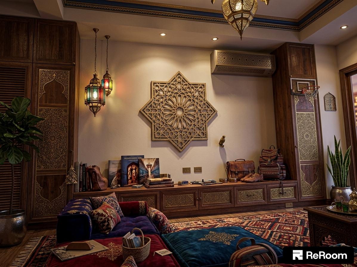 Living Room in Moroccan Mystique Style - ReRoom AI