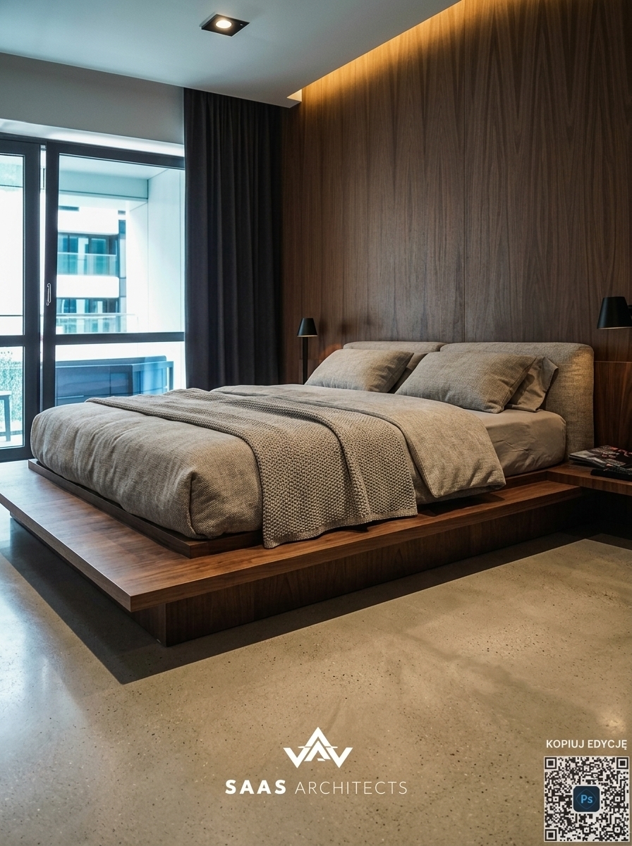 Transform this interior into an ultra-photorealistic, high-end architectural photograph captured on a full-frame camera, featuring authentic material definition, natural light behavior, subtle imperfections, and an intimate, dark-luxury mood.
CRITICAL PRESERVATION & COMPOSITION:
Keep the camera completely locked: identical angle, height, focal length, perspective, and framing. Preserve the exact architectural layout, room geometry, proportions, and built-in elements. Enhance surface realism, textures, and physical light-material interaction without altering the composition.
FURNITURE & SURFACE MODIFICATIONS:
- Seating Replacement: Replace the existing seating elements with authentic Poliform Dune furniture (low, deep, sculptural contemporary proportions with soft, relaxed upholstery cushions), maintaining their exact footprints, placement, scale, and spatial relationships.
- Upholstery: Finished in a warm light-grey to soft greige tactile, densely woven fabric with natural micro-creasing, weight, and compression.
- Floor: Replace the existing flooring with light warm-grey polished concrete featuring a refined satin sheen, faint aggregate, subtle mottling, and soft, physically accurate reflections without high-gloss or wet looks.
- Wood Finishes & Cladding: Apply premium natural American Black Walnut veneer (Juglans nigra) with continuous grain flow and a 5–10 GU matte-to-satin clear finish, showing rich chocolate-to-espresso tones with visible pores and natural warmth.
LIGHTING & ATMOSPHERE:
- Maintain a restrained, moody, low-key interior exposure with preserved shadow detail and gentle natural vignette.
- Soft daylight enters naturally, balanced by warm (2700–3000K) directional artificial lighting grazing the walnut surfaces to reveal texture and depth.
- Physically accurate global illumination, subtle ambient occlusion, and natural contact shadows anchoring all furniture.
QUALITY & DETAILS:
Natural architectural depth of field, organic micro-contrast, realistic highlight roll-off, and subtle photographic grain. Avoid CGI artifacts, flat textures, 3D-render looks, halos, or artificial oversaturation.