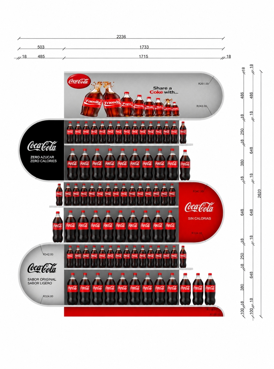 sticlele sa fie de coca coal, alea mici sunt de 0.5 l si cele mare de 2 l. sa se pastreze cotele